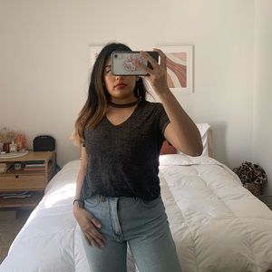 Washed out Black Edgy Tee